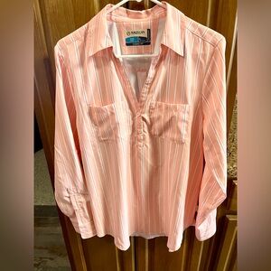 Magellan Peach Striped Button-Up Shirt